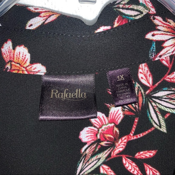 RAFAELLA 1X button down semi sheer floral top - Picture 4 of 7